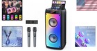 Karaoke Machine With 2 Wireless Mics   Disco Lights For Epic Gatherings