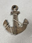 Wooden Nautical Antique Anchor With Rope And Crossbar Wall Hanging Decor 16 x12 