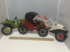 Vtg Set Of 3 Usa Midwest Antique Car Cast Metal Wall Plaque Decor Hangings