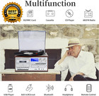 Record Player 9 In 1 3 Speed Bluetooth Vintage Turntable Cd Cassette Vinyl Playe