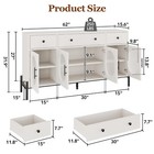 62  Large Sideboard Buffet Cabinet With Storage 3 Drawers 4 Glass Doors white