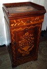 Antique Early 19th Century Dutch Marquetry Cabinet Table Inlaid Urns Flowers