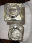 2 Clear Decorative Glass Bottles Curved Body - 10      6 5    Tall