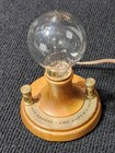 Vintage Edison Replica Light 1879-1979 Wood Base - Works   Very Good Condition 