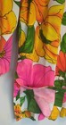 1960s Mod Flower Power Yellow Pink Orange Flower Swimsuit Cover Up Small Vintage