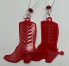 1 Pair Vintage Plastic Western Boot Dangle Earrings Handcrafted Multicolor 
