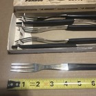 Vintage 70   s Le Creuset Fondue Savoyarde 3 Prong 6 Fork Set Black Handle