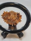 Pressed Dried Flowers Black Oval Frame Stand Dark Academia Vintage Wall Art