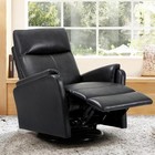 Swivel Rocking Recliner Glider Chair  Leather Reclining Rocker Charcoal Leather