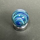 Contemporary Handmade Art Glass Marble  70  Blue Shades W  Swirls  Sparkles  Uv
