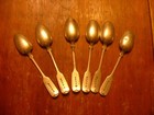 6 Antique Exeter Sterling Spoons B Josiah Williams   Co  Date Mark 1875 125g