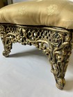 Vnt Victorian Style Upholstered Cast Iron Foot Stool Ottoman 13   x13   x9 5    Heavy