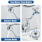 Chrome Bathroom Sink Faucet Single Hole Robotic Arm 1080  swivel Vanity Mixer Tap
