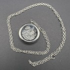 Herkimer Petroleum Quartz Crystal Uv Reactive Round Pendant Locket Necklace