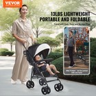 Vevor Lightweight Stroller Compact Easy Fold Adjustable Backrest Black white