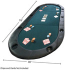 Foldable Poker Table Top With Cupholders And Padded Edges  Green