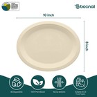 Bosnal - Bagasse Compostable 10 Inch Oval Plates - Case Of 20  500 Pcs 