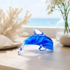 Handmade Art Glass Dolphin Figurine Blue Ocean Animal Sculpture Home Decor