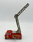 Vintage Yone Japan Tin Wind Up Toy Fire Engine Truck W Extending Ladder Working