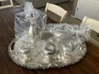 Museum Quality Floral Birks 4 Pc Sterling Silver Coffee Tea Set Service No Mono