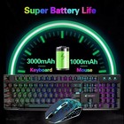 Wireless Gaming Keyboard And Mouse Combo Rainbow Backlit Rechargeable For Pc Mac