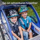Double Child Bike Trailer For 2 Kids  80 Lbs Capacity  Canopy  20  Tires  Red