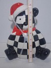 Granville Lane Checkered Bear Ceramic Cookie Jar