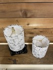 Pair Of Mid Century Vintage Style Fiberglass Lamp Shades Modern White Black