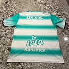 Puma Club Santos Laguna Autographed Soccer Jersey Green White Striped Xxl
