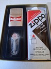 Budweiser Zippo Gift Set 1990 s In Box Unused Cigarette Lighter Old Vintage 