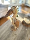 17  Large Hand Carved Pelican Signed By Mark Spurk 2014 Weathered Sculpture 1pc
