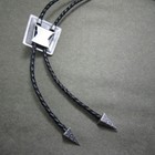 Silver Plated Geometric Patterns Western Cowboy Rodeo Bolo Tie