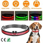 Adjustable Led Dog Pet Collar Rechargeable Safety Night Flashing Luminous Light