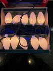 Xmas Frosted Pine Cone String Lights Vintage Kurt Adler 10 Ct White  - Open Box