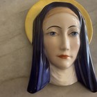 Vintage Hand-painted Czechoslovakian Madonna Wall Plaque