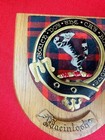 Vtg Original Scottish Clan  mackintosh  Wall Plaque Wood Coat Of Arms Shield