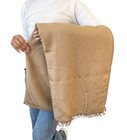 Hermes Vintage H Logo Cashmere New Libris Shawl Scarf Wrap Beige Silk 902845