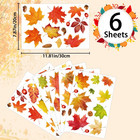 6 Sheets Thanksgiving Fall Window Clings  Maple Leaves Pine Cones Window Decals 