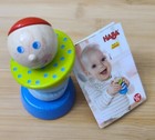 Haba Wood Clutching Rattle Infant Baby Fidget Toy Colorful Discs