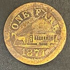 Oakland  Brooklyn And Fruitvale R r  Company 1871 One Fare Token 18mm Scarce