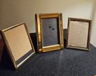 Lot Of 3 Vintage Brass Gold Tone Picture Frames Rectangle 3 5 X 5 Inch