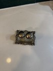 Vintage Mini Glass   Silver Plated Salt   Pepper Shaker With Tray