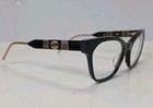 New Gucci Gg0600o 001 Black Gold Authentic Frames Eyeglasses 54-18 Italy 