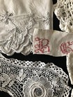 Job Lot 15 Antique French Pieces Lengths Lace Fripperies Trims C1900s  15
