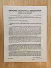 New York Knicks Nba Contract Signed By 3 Hofers Ned Irish  Red Holzman  And Jwk