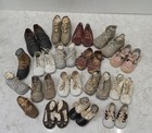 Vtg Baby Shoes Victorian Button Up Lace Leather Toddler Shoe 15 Pairs   3 Single