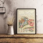 Germany Geological Old Map - 1869 Vintage Reproduction - Cartography Print