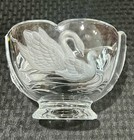 Vintage Teleflora 24  Lead Crystal Swan Bowl