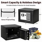Steelite 0 25 Cu Ft Electronic Digital Steel Safe Box With Fireproof Money Bag