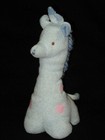 Vintage Infantino Giraffe Terrycloth Baby Rattle Plush Lovey Toy Blue Rare